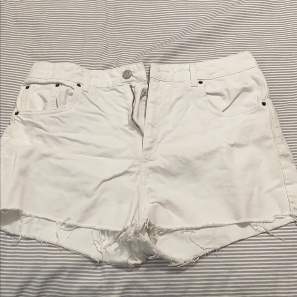 White TopShop Moto Shorts